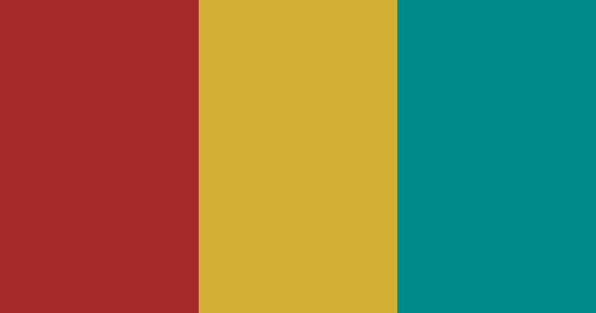 Download red gold turquoise color palette PNG image (landscape)