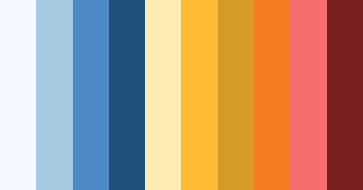Download shades of blue and orange color palette PNG image (landscape)