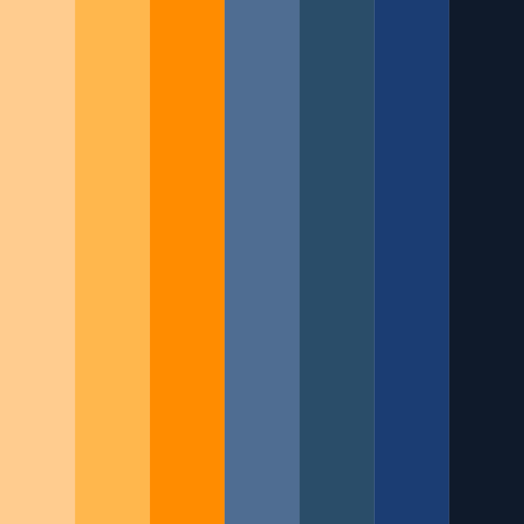 Download orange navy color palette PNG image (square)
