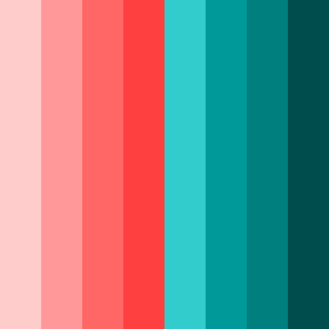 Download red teal harmony color palette PNG image (square)