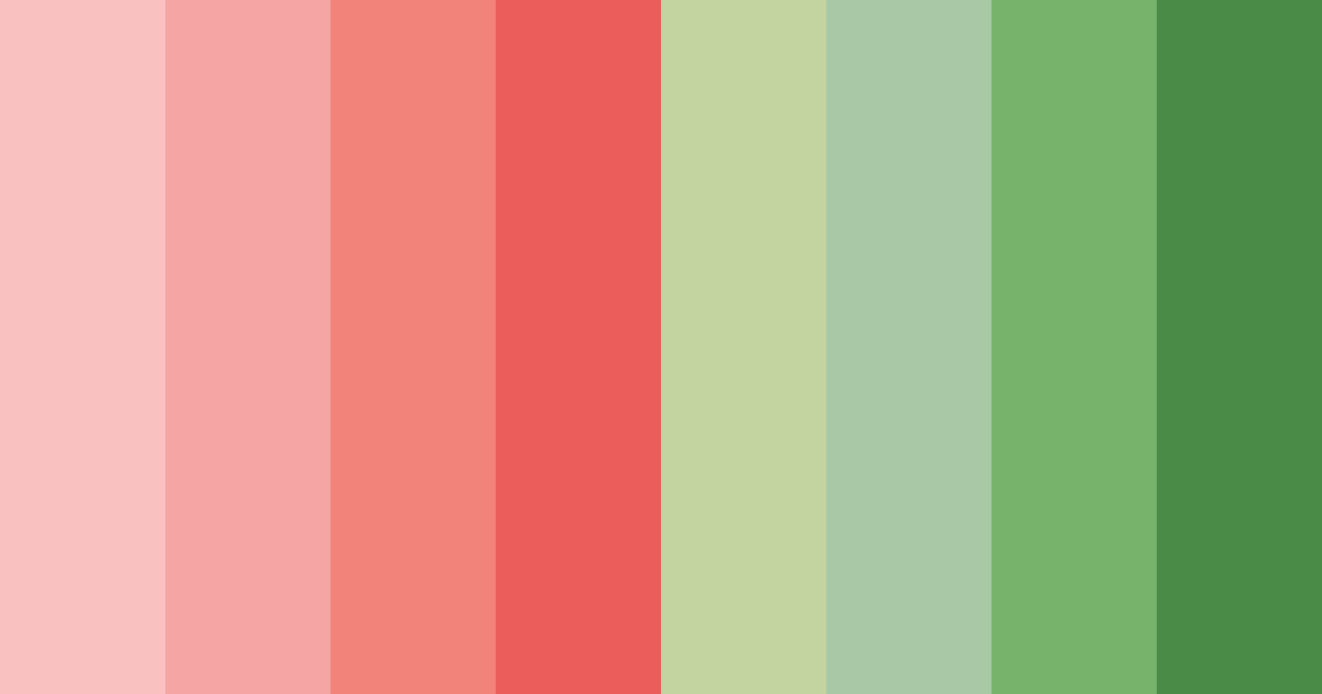 Download red and green harmony color palette PNG image (landscape)