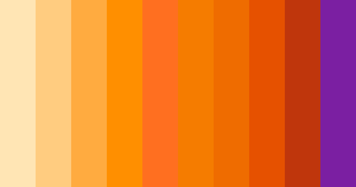 Download shades of orange color palette PNG image (landscape)