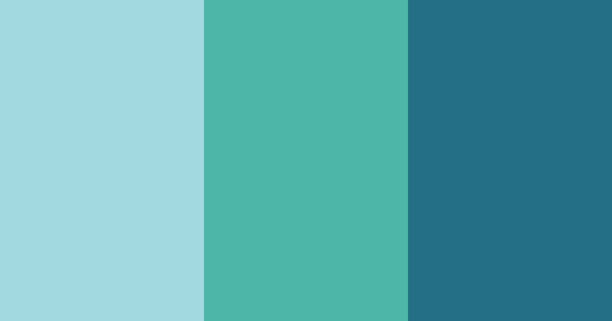 Download teal peacock color palette PNG image (landscape)