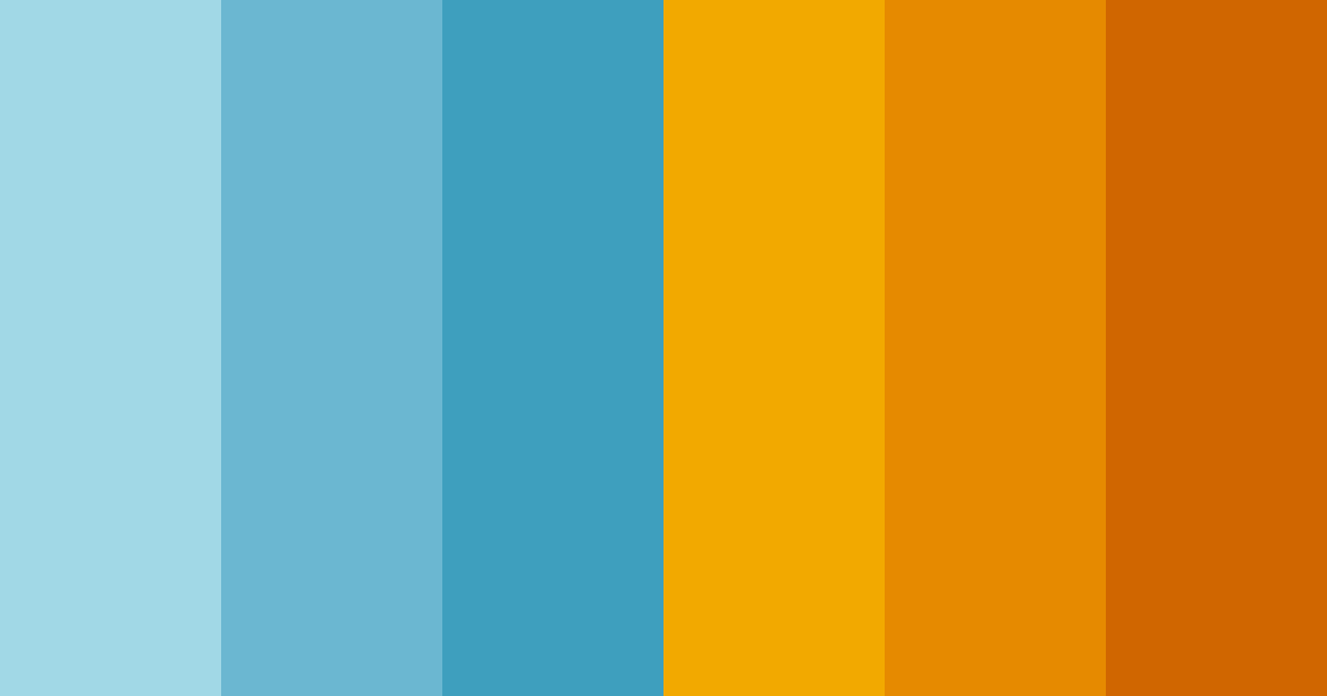 Download tiffany and orange harmony color palette PNG image (landscape)