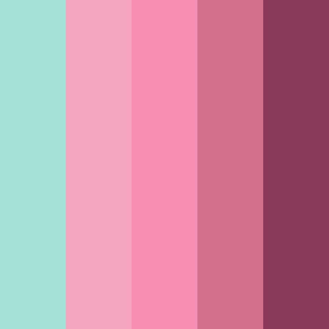 Download bluegreen pink delight color palette PNG image (square)