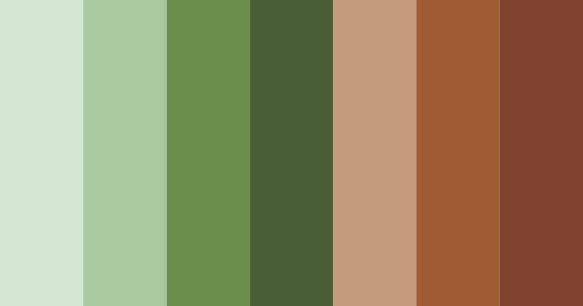 Download shades of green and brown color palette PNG image (landscape)