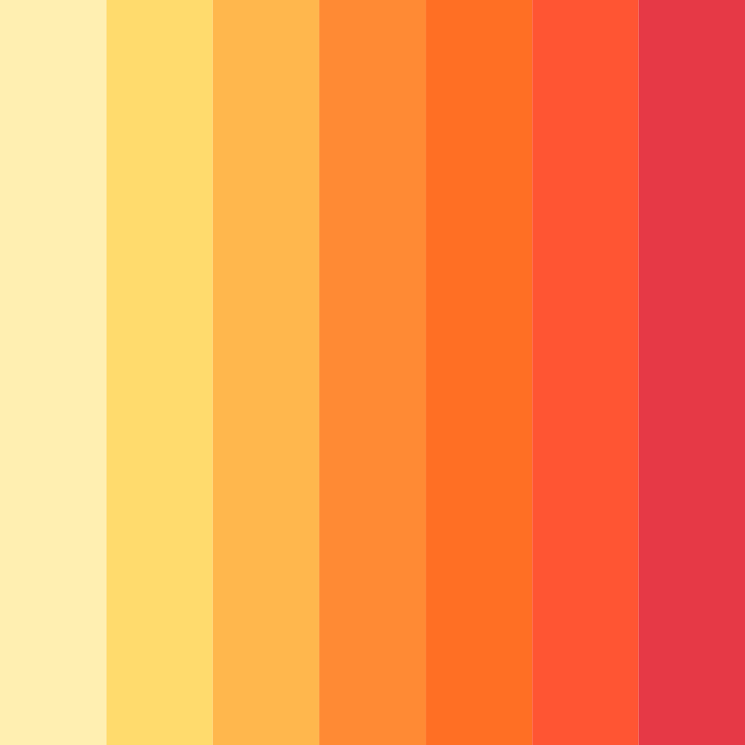 Download orange burst color palette PNG image (square)