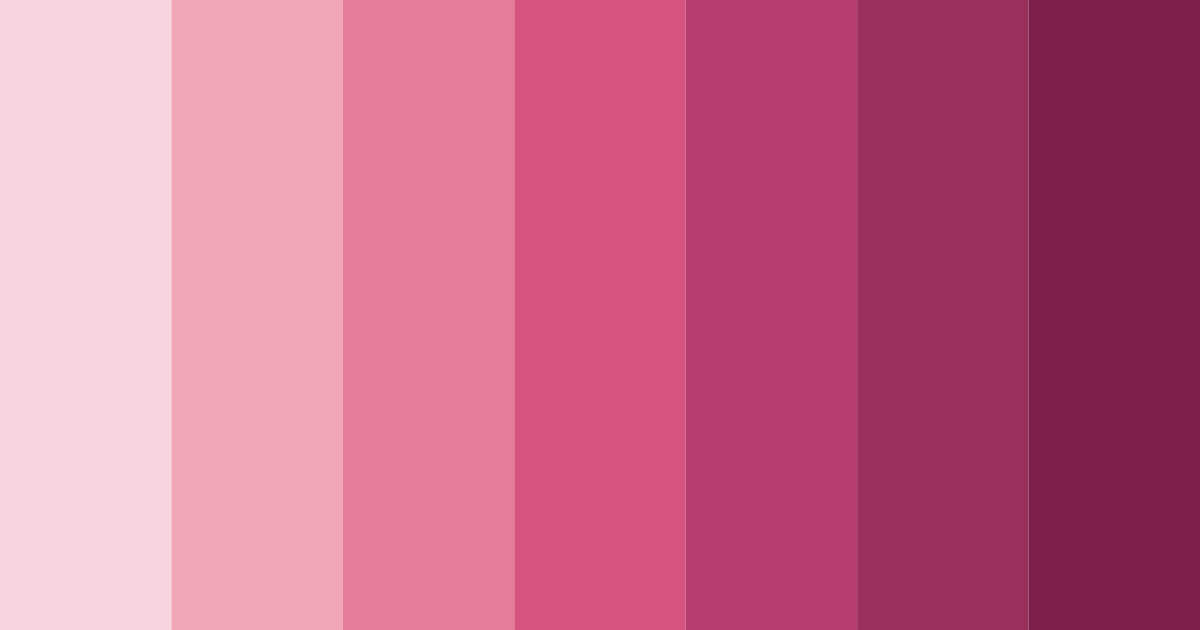 Download shades of rose pink color palette PNG image (landscape)