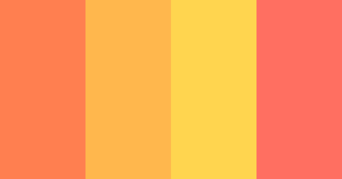 Download coral sunshine color palette PNG image (landscape)
