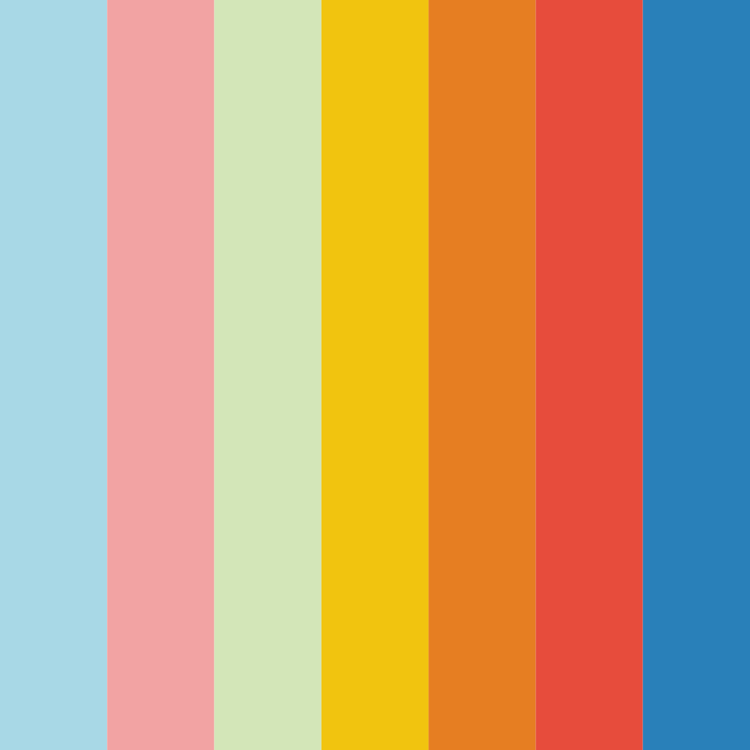 Download shades of blue color palette PNG image (square)