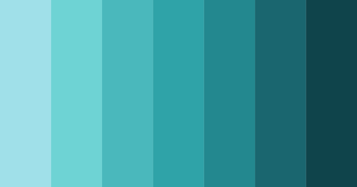 Download hot aqua shades color palette PNG image (landscape)