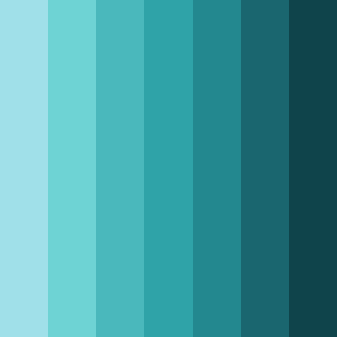 Download hot aqua shades color palette PNG image (square)