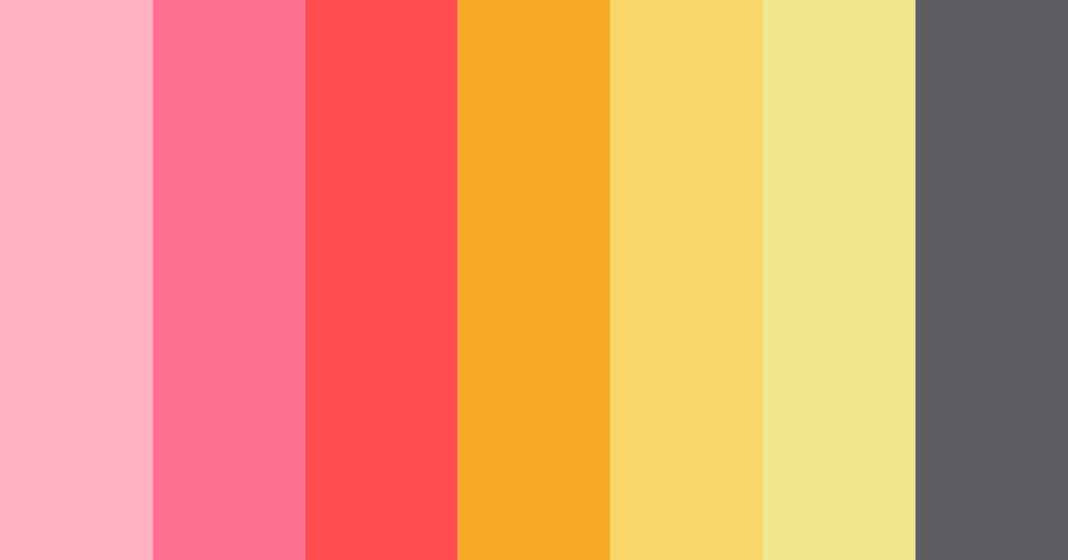 Download pink sunshine color palette PNG image (landscape)
