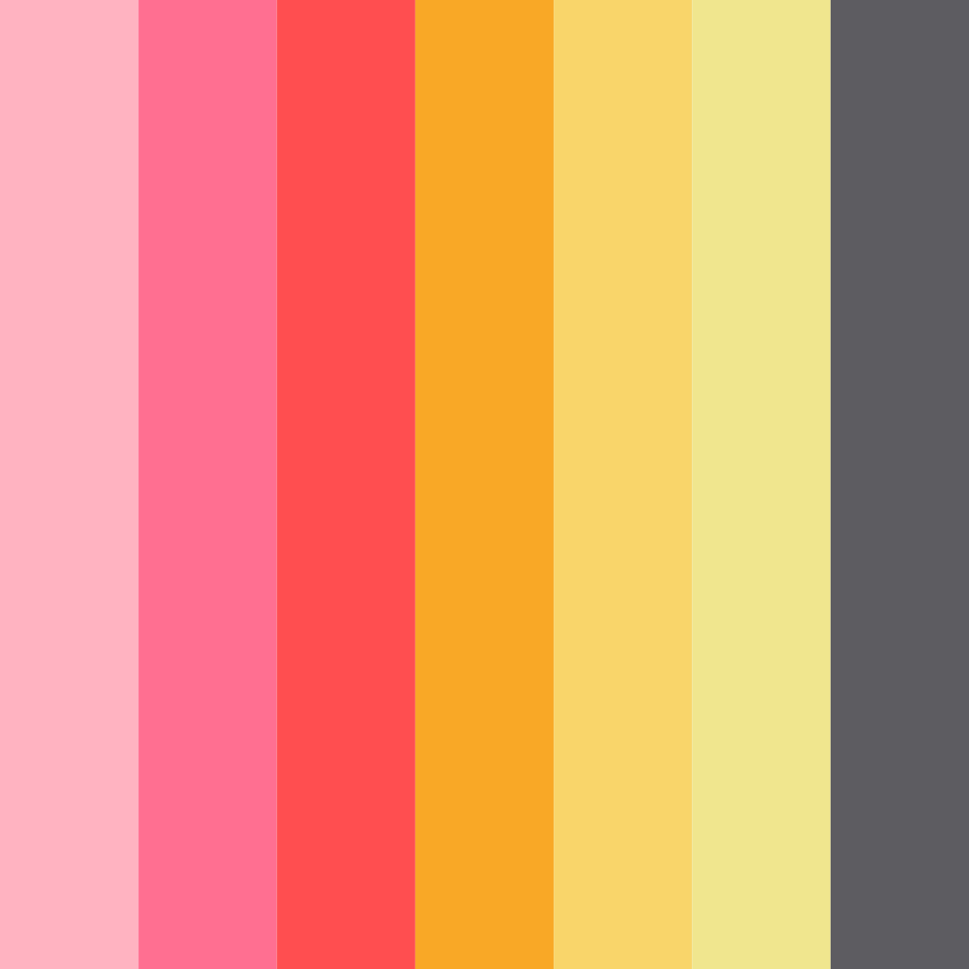 Download pink sunshine color palette PNG image (square)