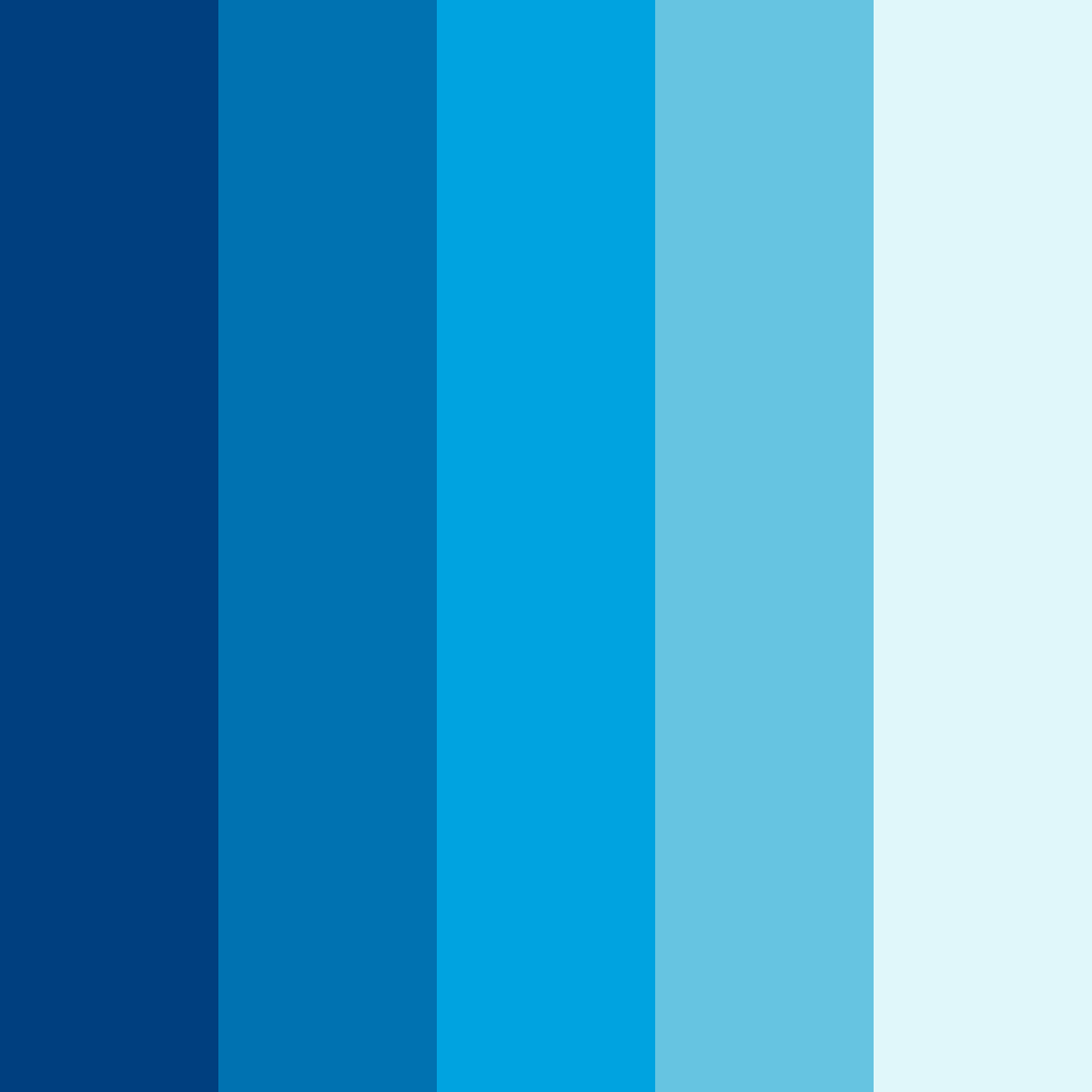 Download shades of blue color palette PNG image (square)