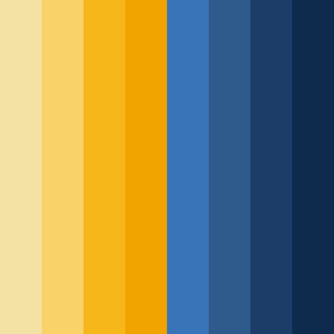 Download blue sunshine color palette PNG image (square)