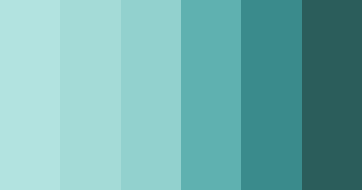 Download teal shades color palette PNG image (landscape)