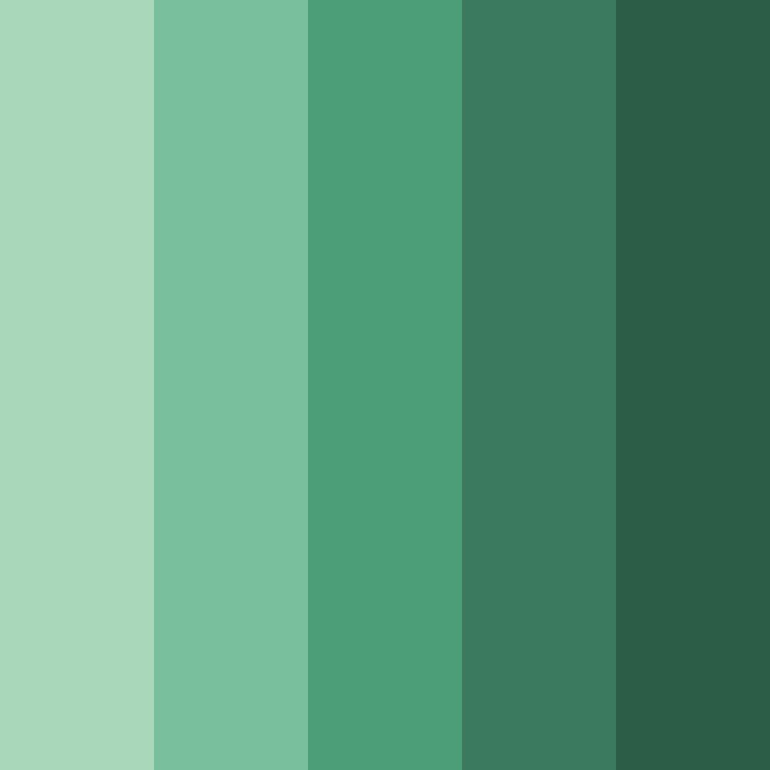 Download shades of green color palette PNG image (square)