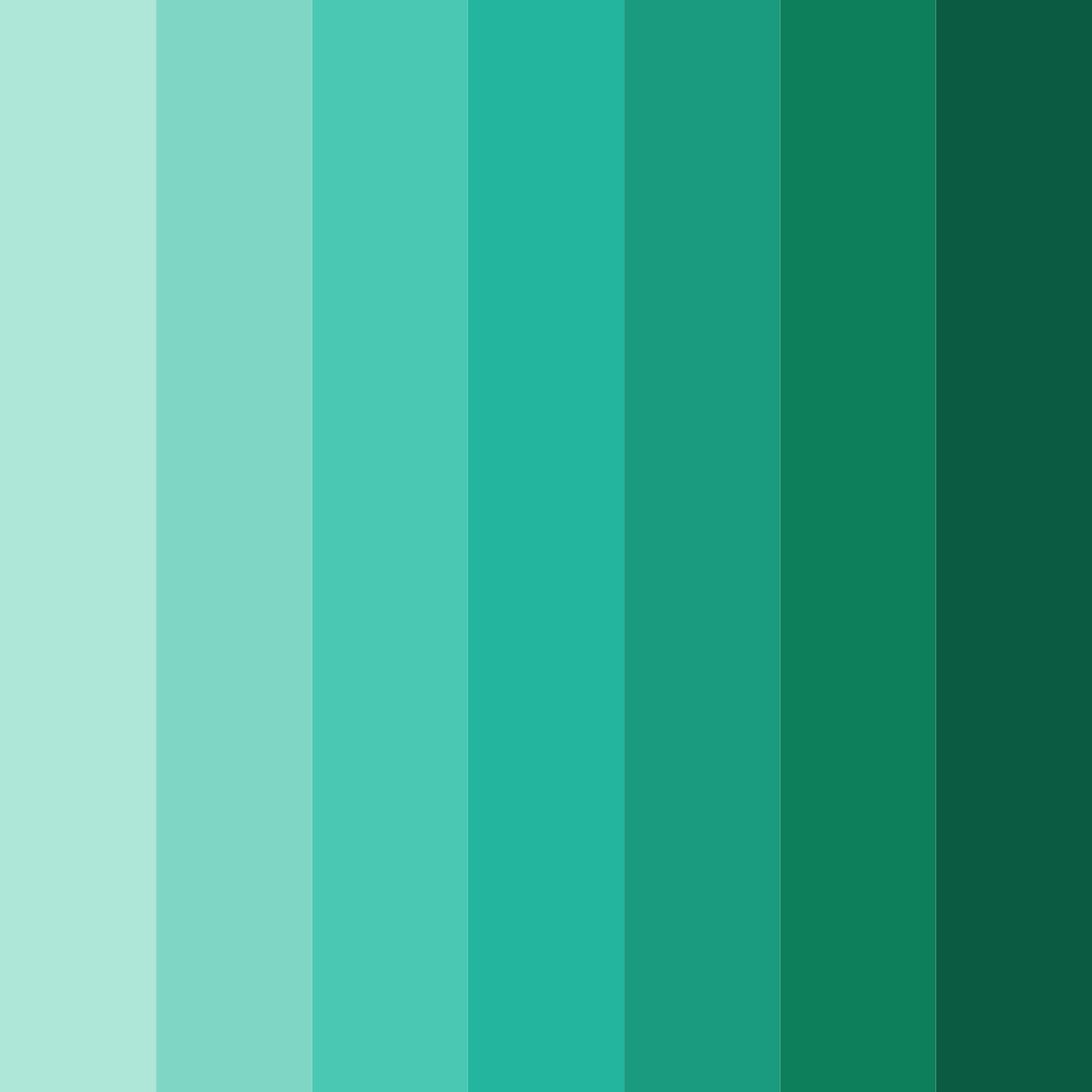 Download green ocean color palette PNG image (square)