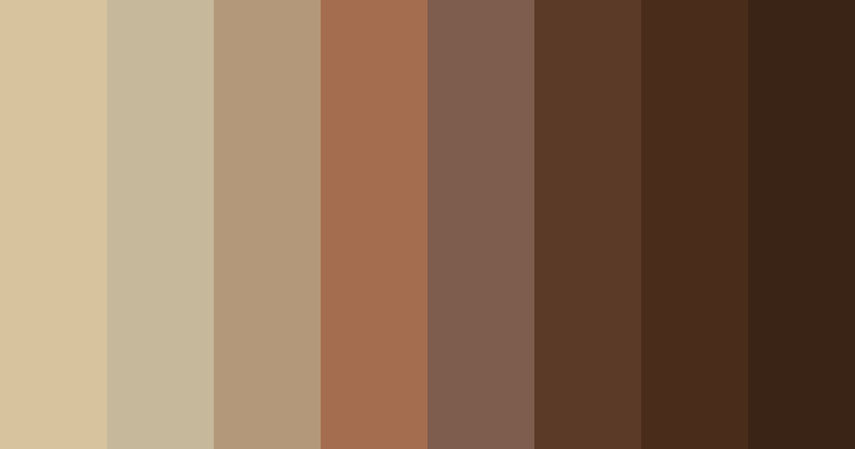 Download earthy brown shades color palette PNG image (landscape)