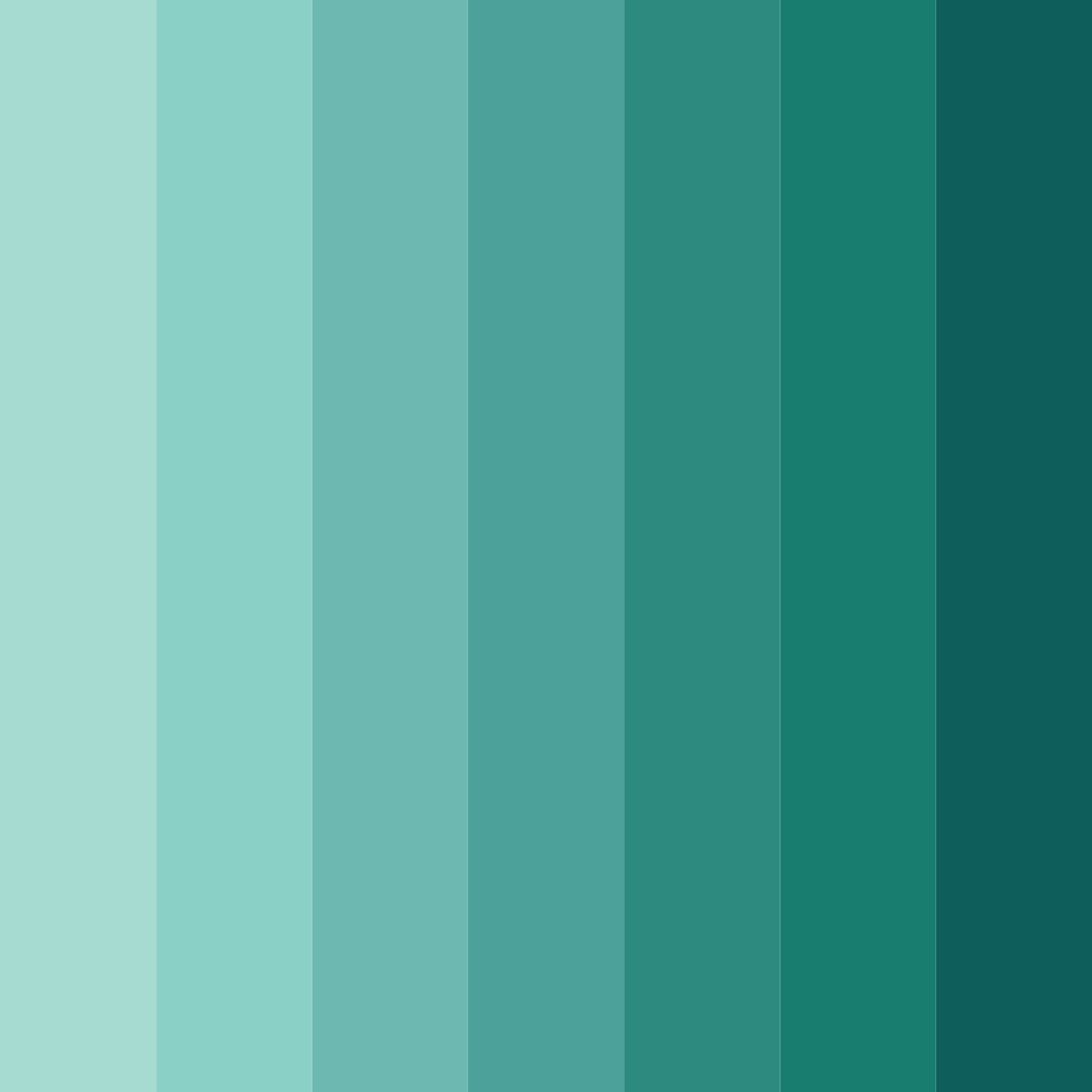 Download teal shades color palette PNG image (square)
