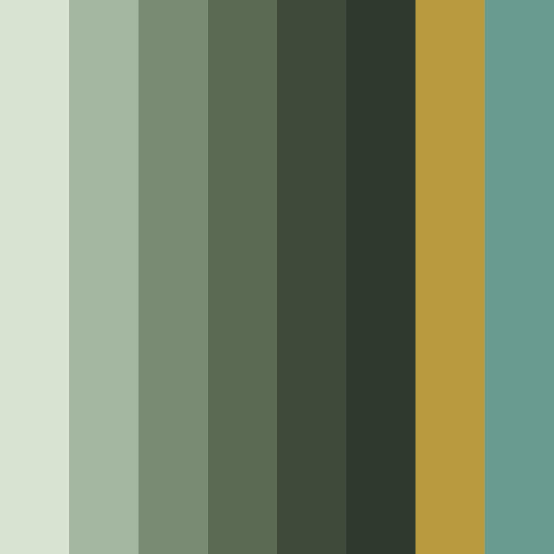 Download earthy teal color palette PNG image (square)