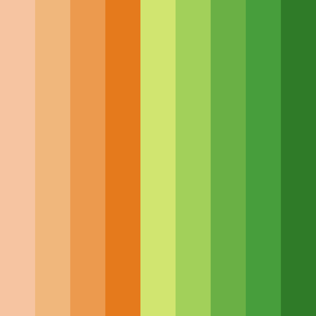 Download green sunset color palette PNG image (square)