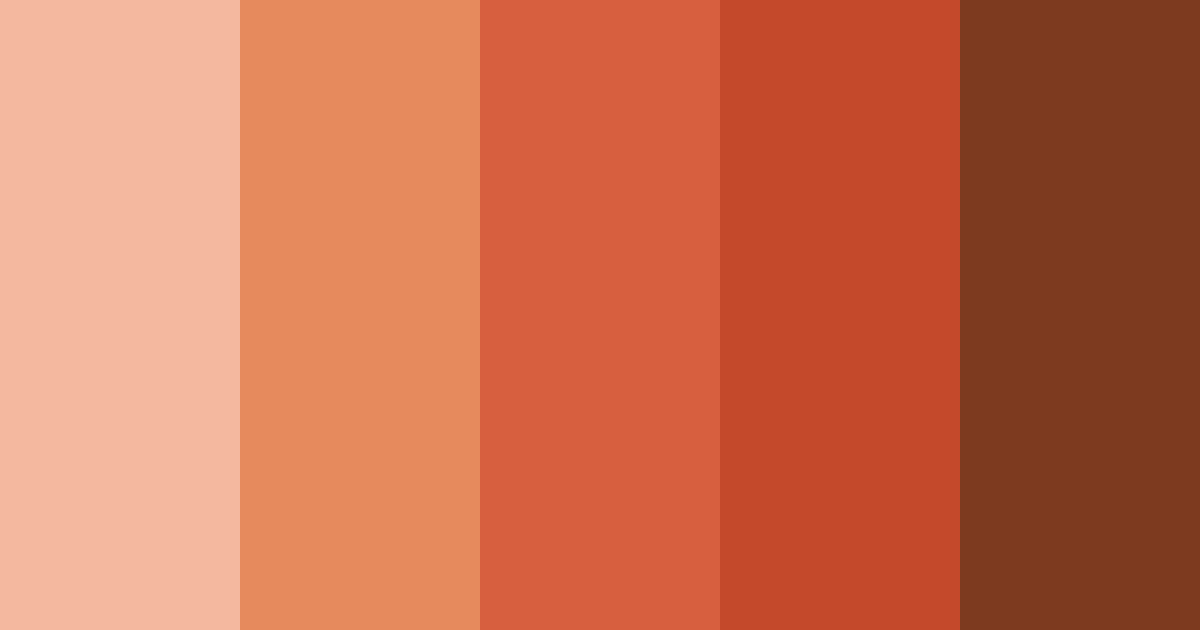Download terracotta shades color palette PNG image (landscape)