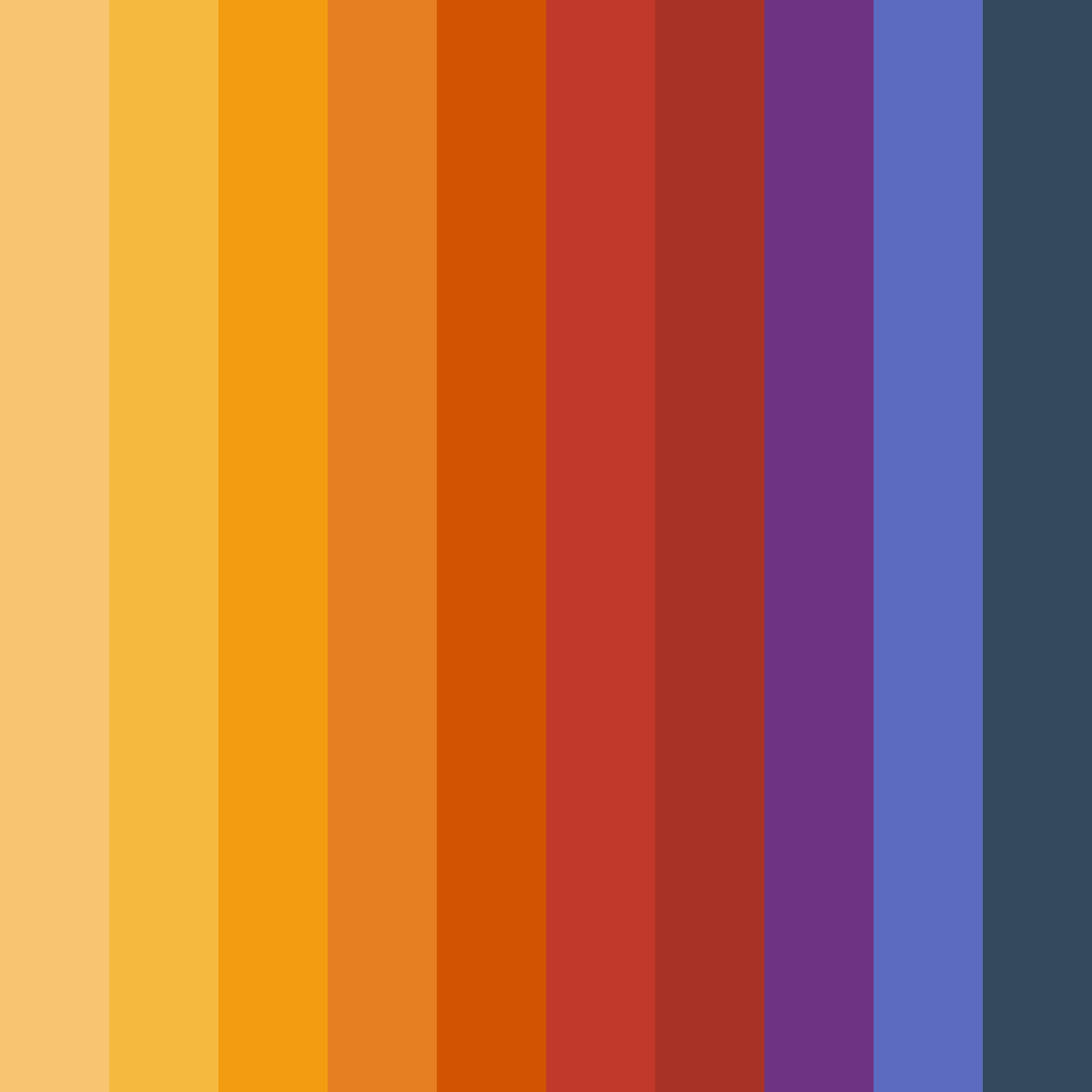 Download sunset symphony color palette PNG image (square)