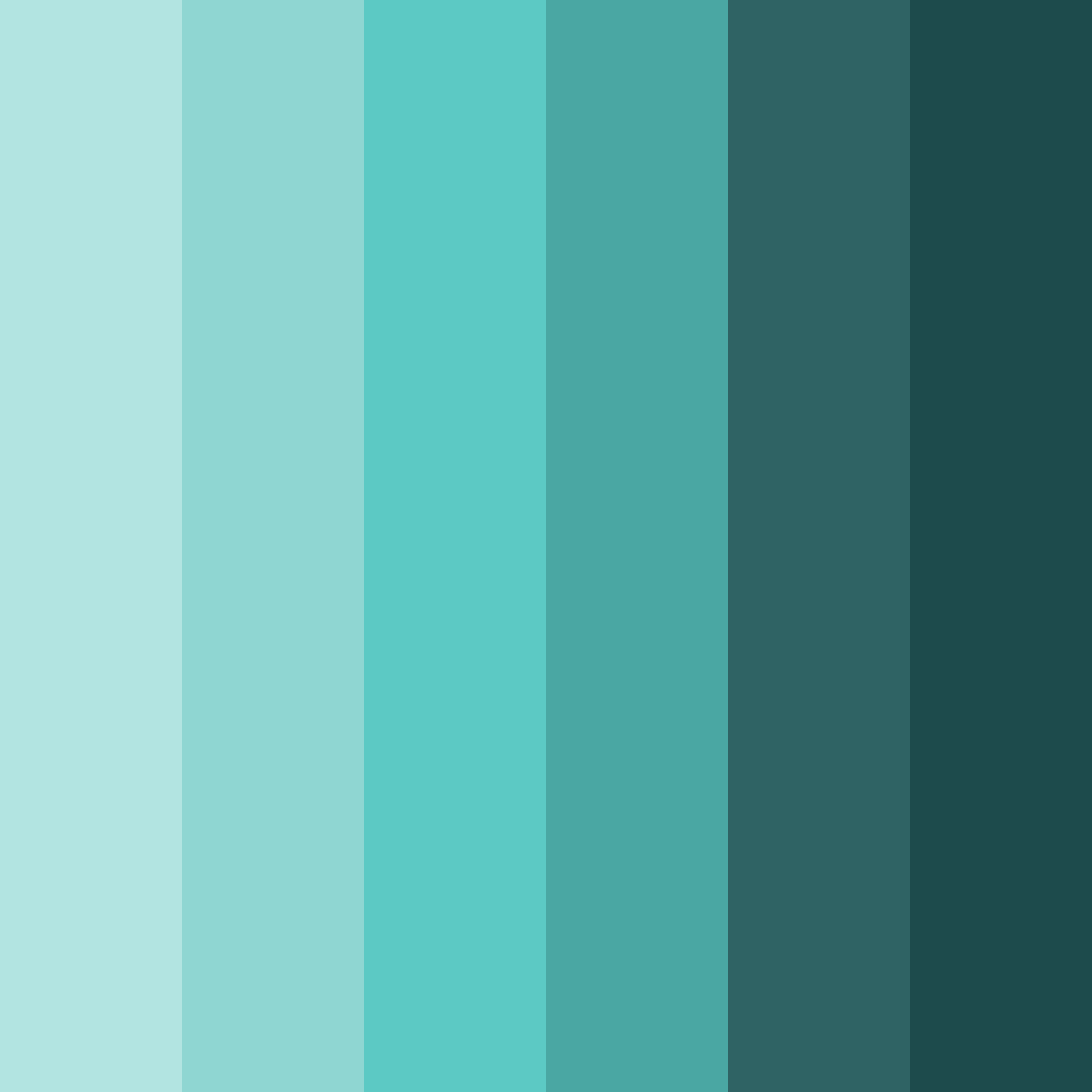 Download teal shades color palette PNG image (square)
