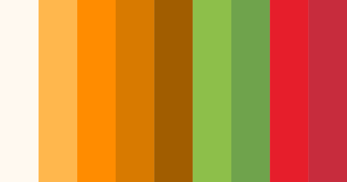 Download vibrant orange color palette PNG image (landscape)
