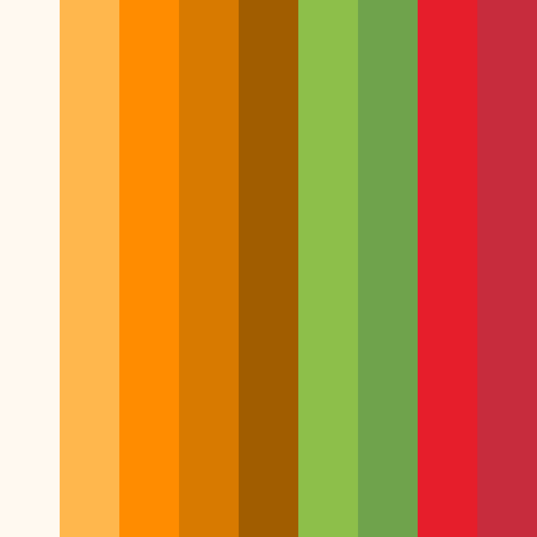 Download vibrant orange color palette PNG image (square)