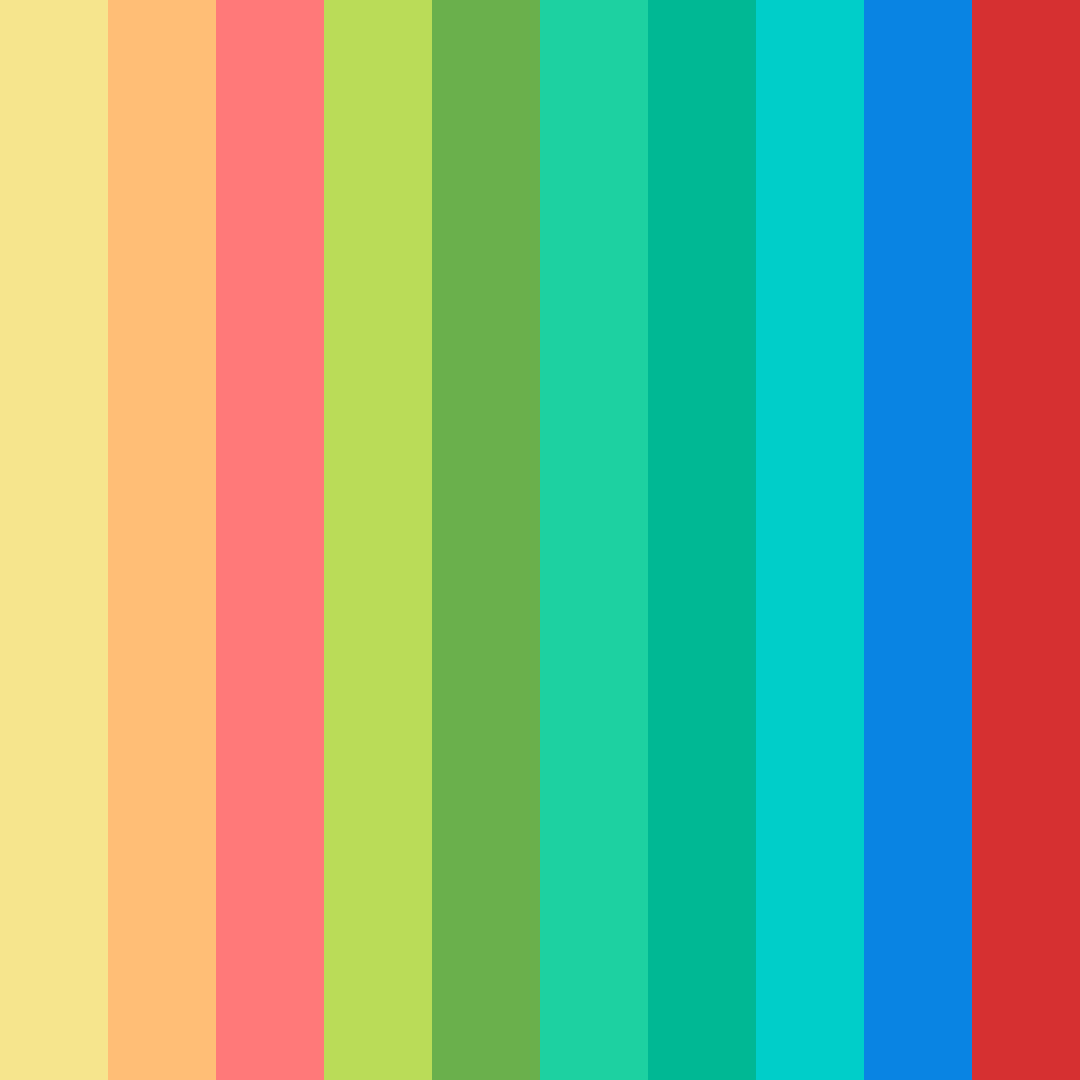 Download vibrant oasis color palette PNG image (square)