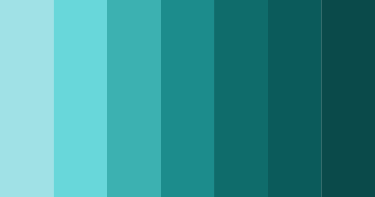Download shades of aqua green color palette PNG image (landscape)