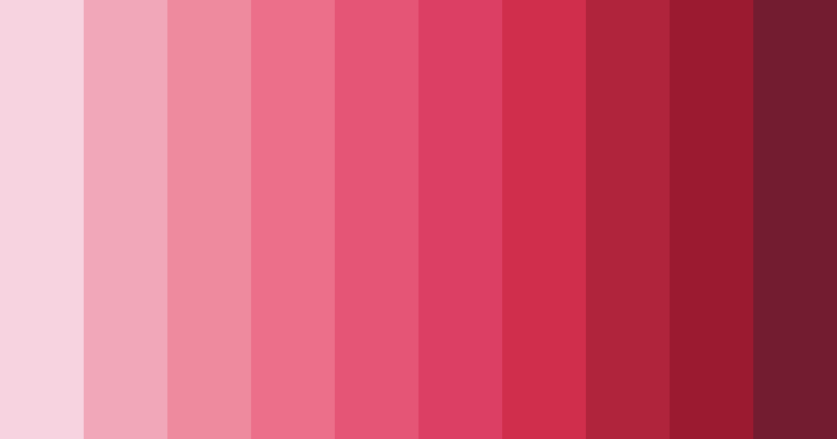 Download shades of rose pink color palette PNG image (landscape)
