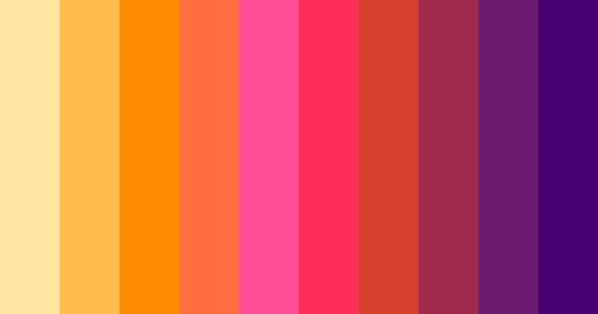 Download tropical twilight bliss color palette PNG image (landscape)