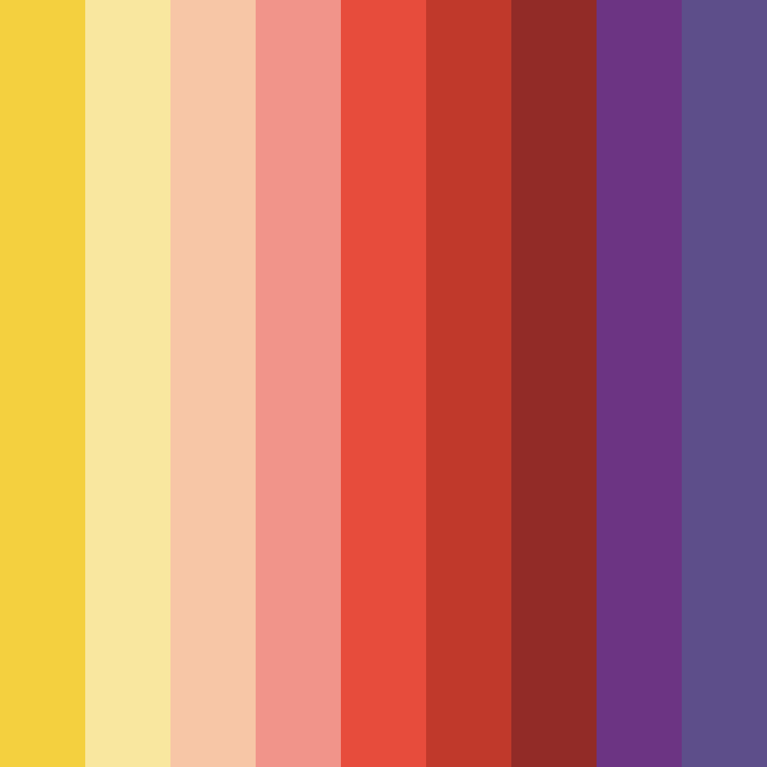 Download vibrant yellow-red color palette PNG image (square)