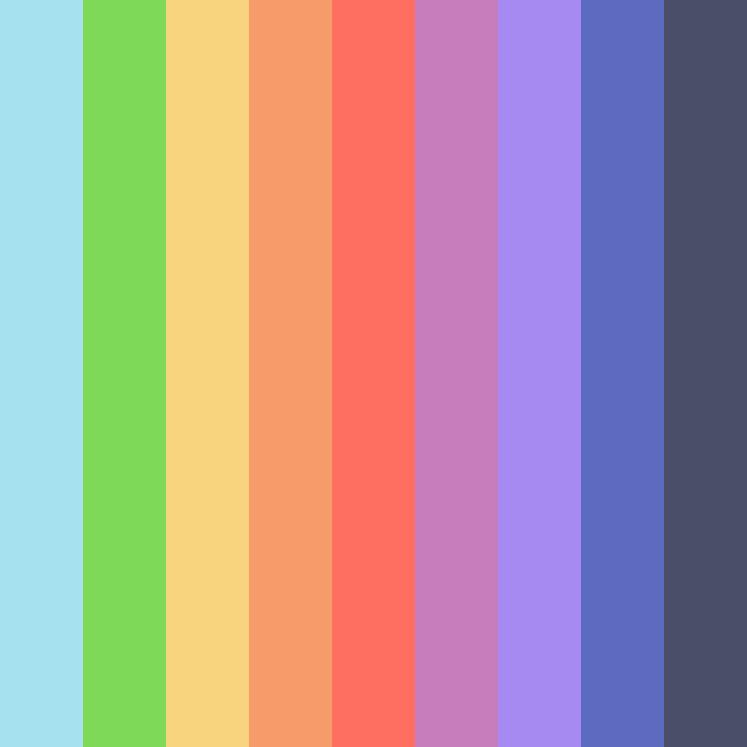 Download fresh blue color palette PNG image (square)