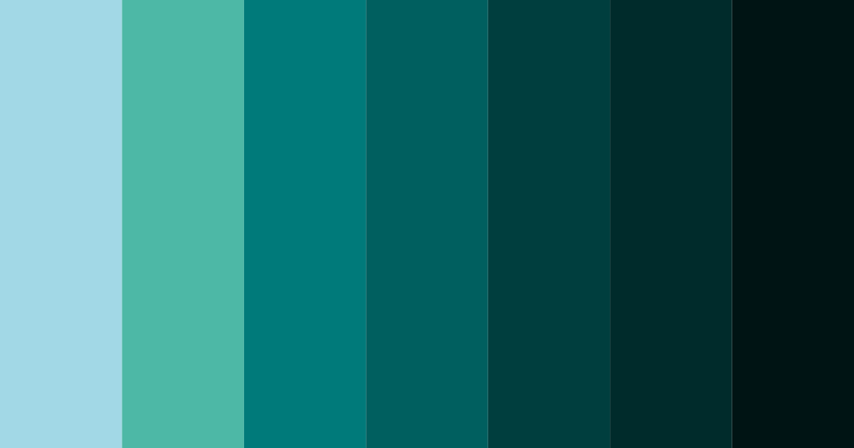 Download teal peacock color palette PNG image (landscape)