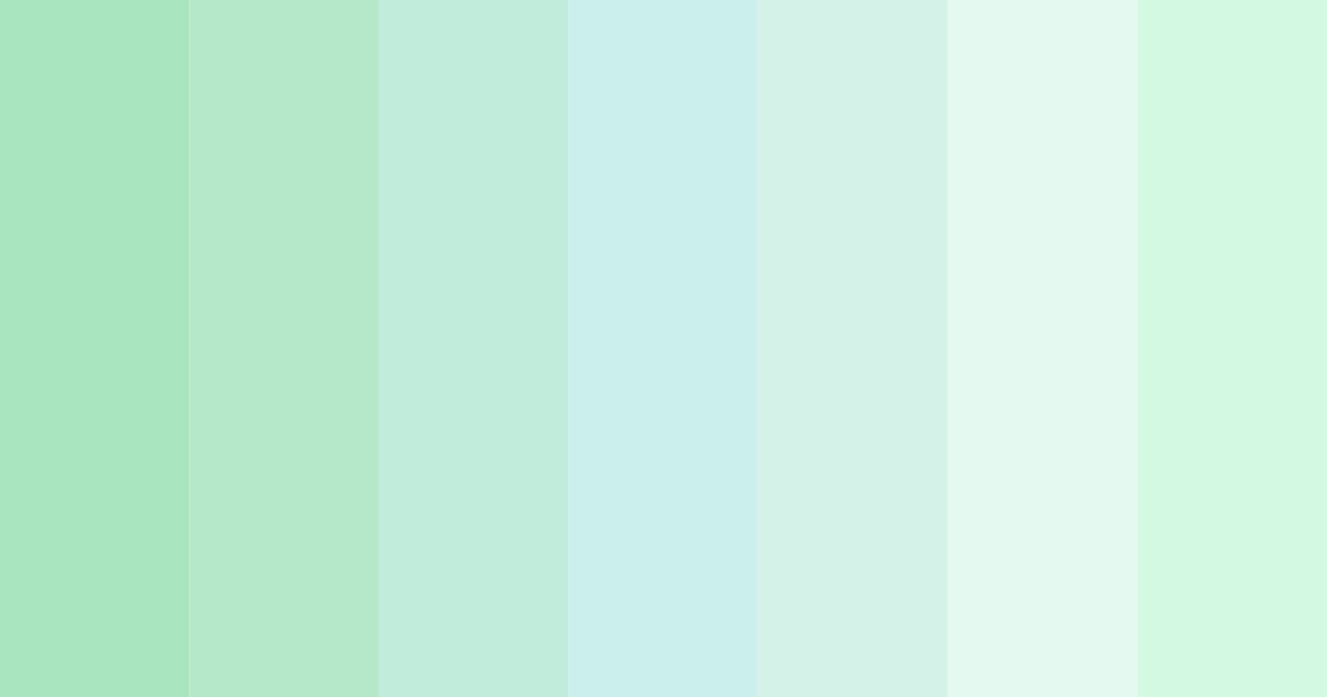 Download shades of green color palette PNG image (landscape)
