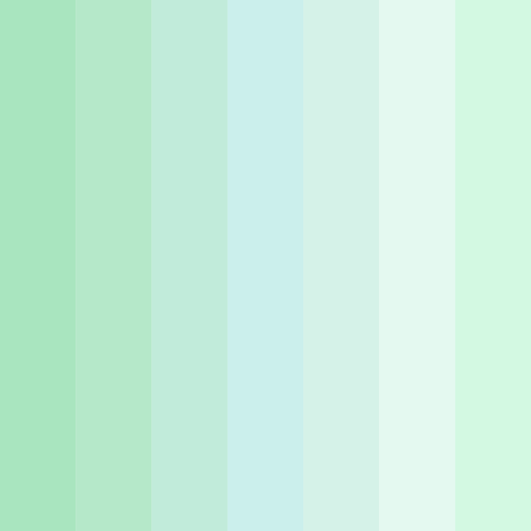 Download shades of green color palette PNG image (square)