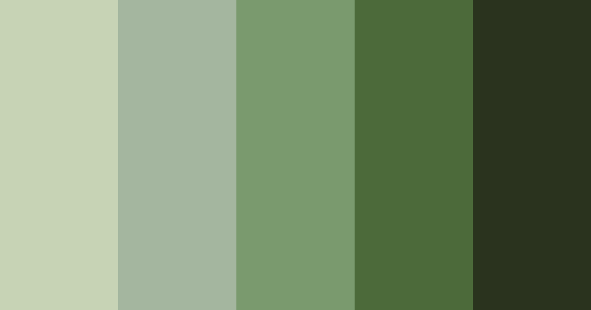 Download shades of green color palette PNG image (landscape)