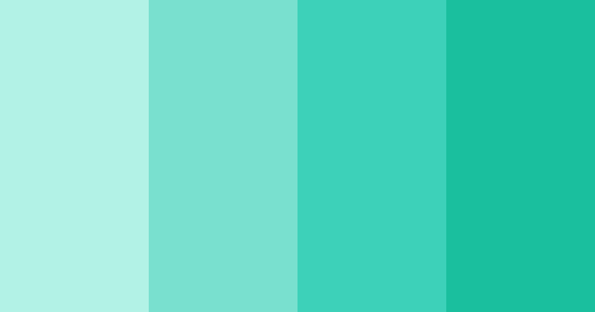 Download minty green color palette PNG image (landscape)