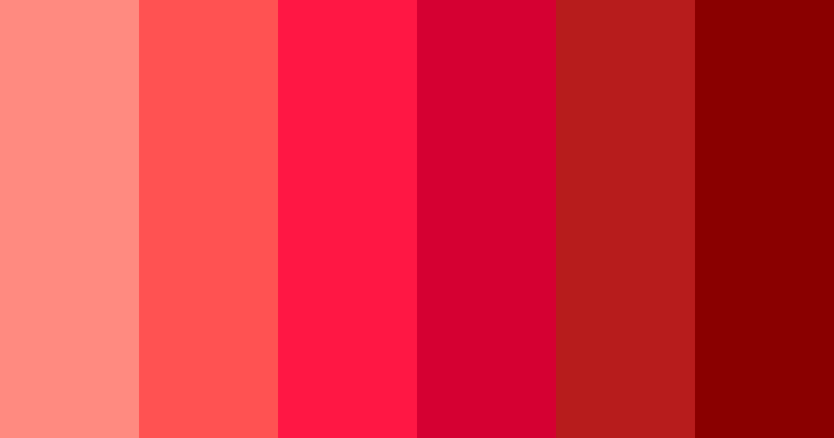 Download red shades color palette PNG image (landscape)