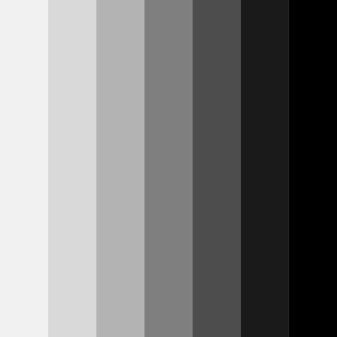 Download shades of black color palette PNG image (square)