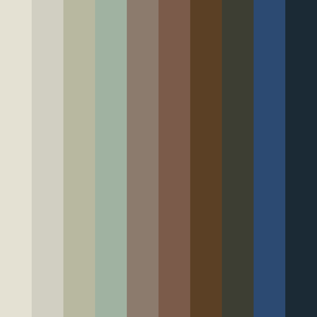 Download earthy blue color palette PNG image (square)