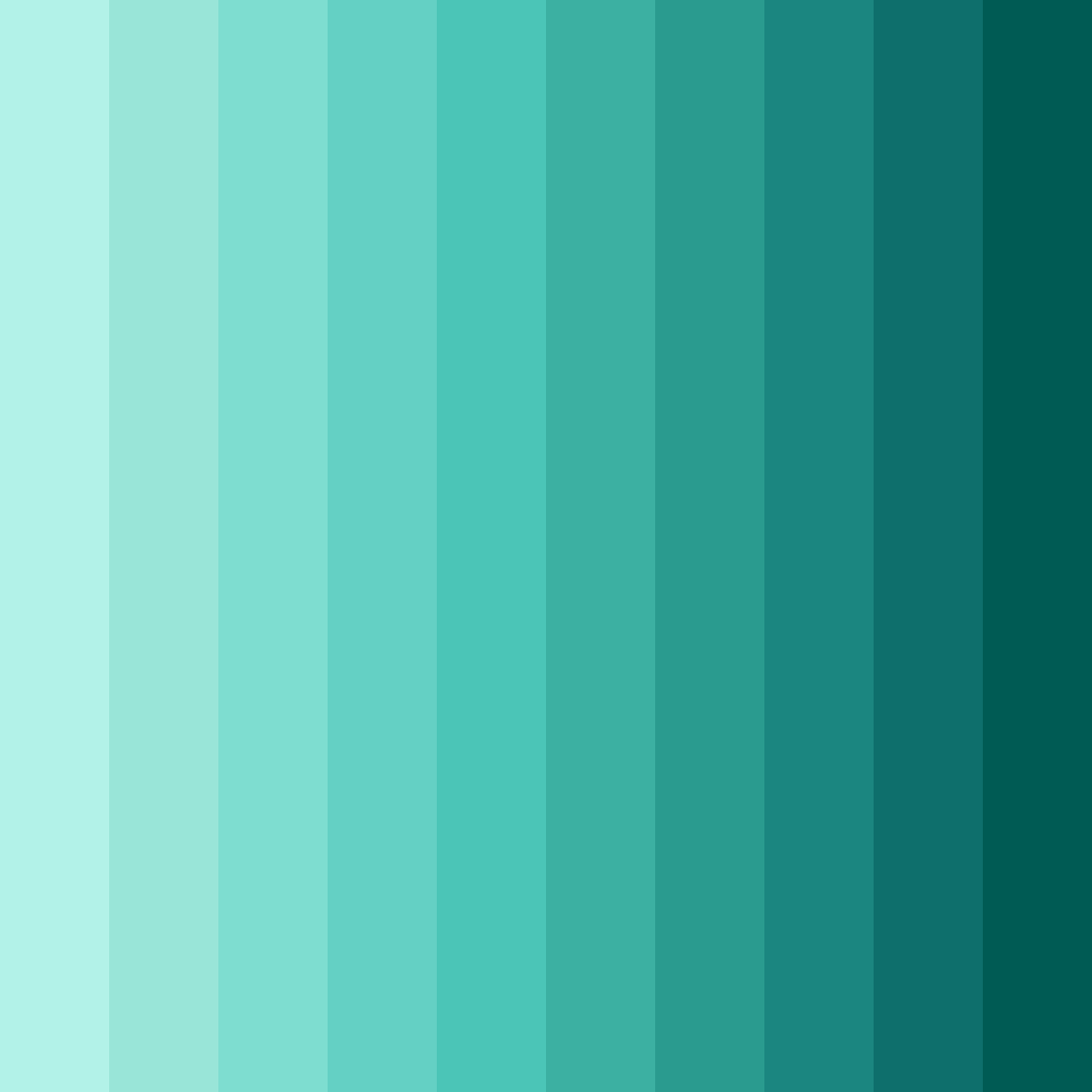 Download shades of mint color palette PNG image (square)