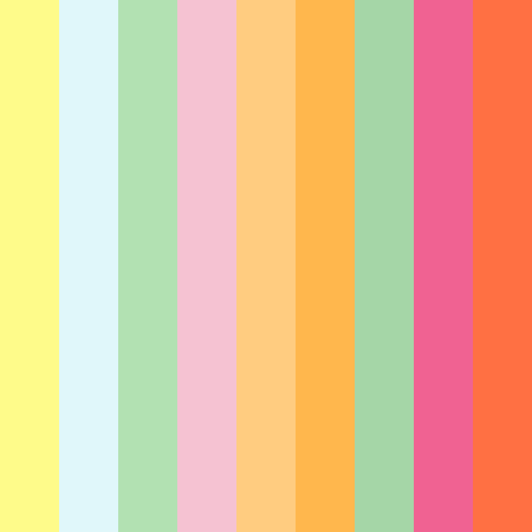 Download whimsical daydreams color palette PNG image (square)