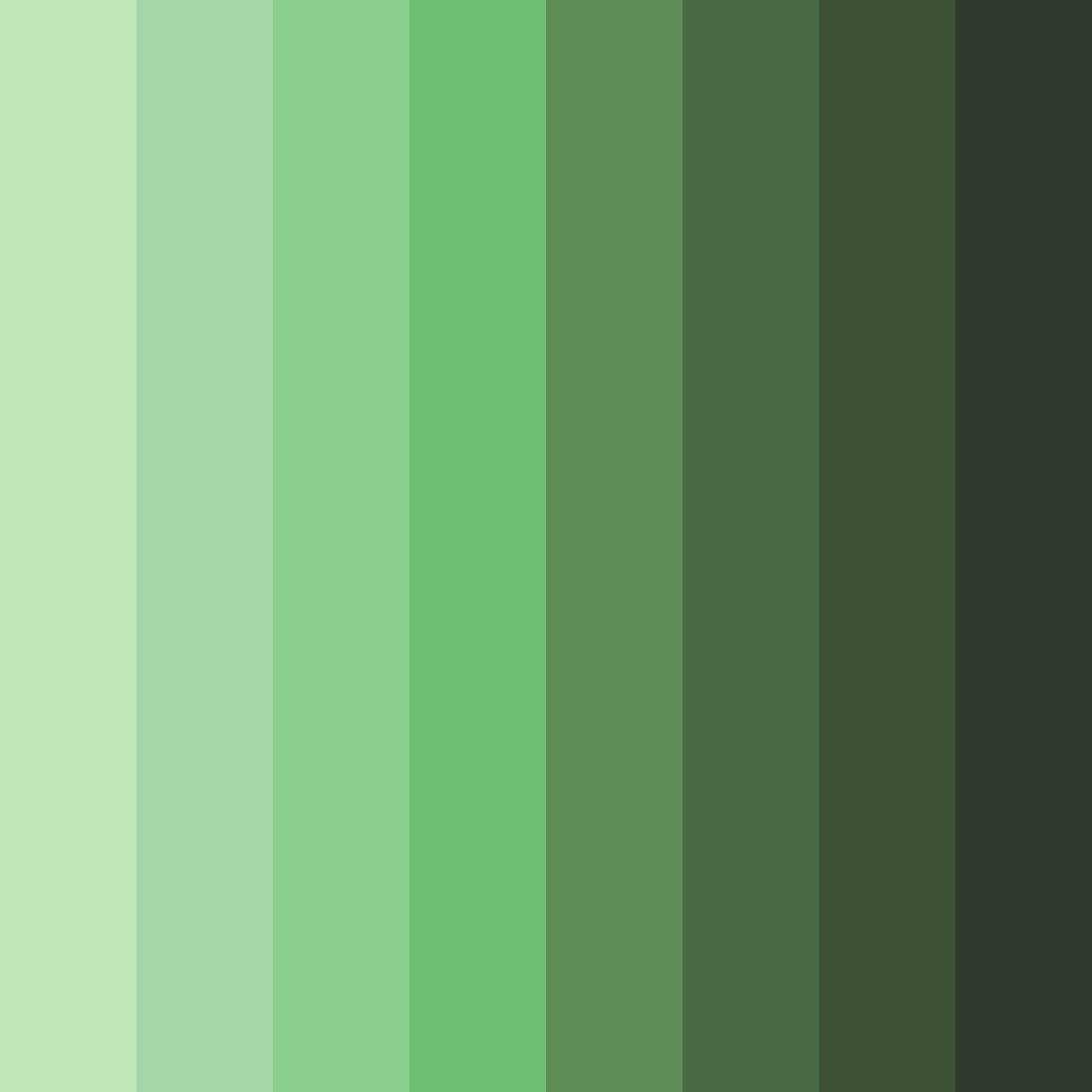 Download shades of forest green color palette PNG image (square)