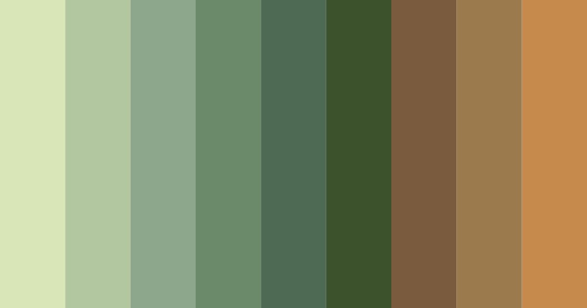 Download shades of green and brown color palette PNG image (landscape)